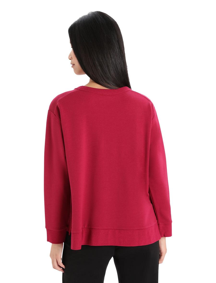 Women's Icebreaker RealFleece™ Merino Dalston Sweatshirt Long Sleeve Cherry | CA 1312RVDW